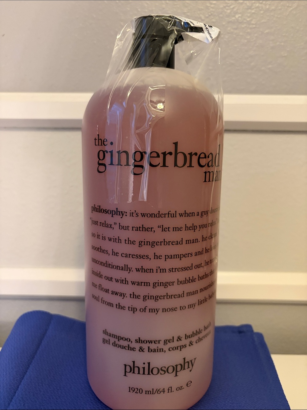 BRAND NEW 64oz Philosophy The Gingerbread Man  Shampoo, Body Wash & Bubble Bath